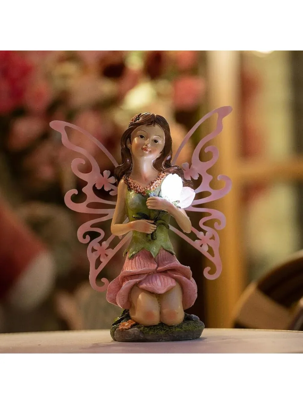New Fairy Decor Solar-Powered Resin Statue for Outdoor Garden Yards Lawn - Picture 6 of 7